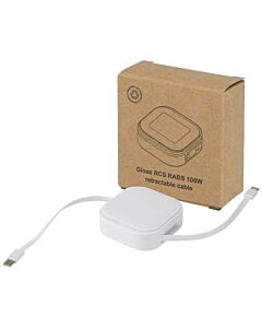 Gloas kabel 5-w-1 z recyklingu do synchronizacji danych z funkcją szybkiego ładowania 100 W i zestawem narzędzi do smartfonów-Biały