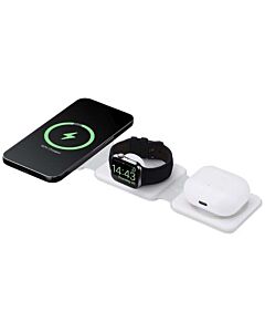 Armus zestaw 3 w 1 ze składaną ładowarką bezprzewodową 15 W z tworzyw sztucznych pochodzących z recyklingu-Biały