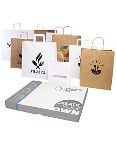 Zestaw próbek z torbami z papieru Kraft-Biały