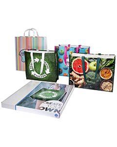 Pudełko z laminowanymi torbami na zakupy-Biały