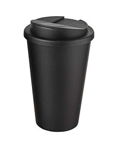 Kubek Americano® Eco z recyklingu o pojemności 350 ml z pokrywą odporną na zalanie-Czarny
