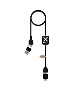SCX.design C32 kabel do ładowania 60 W z przełącznikiem i podświetlanym logo-Czarny