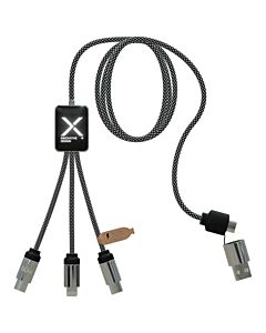 SCX.design C33 kabel do ładowania typu C o mocy 60 W z podwójnym podświetlanym logo -Melanż czarny