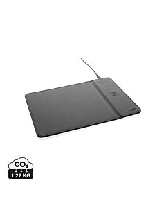 Podkładka pod mysz Swiss Peak, ładowarka bezprzewodowa 10W, PU z recyklingu