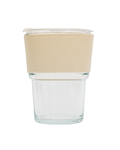 Kubek szklany Vigo 350 ml, beżowy-transparentny