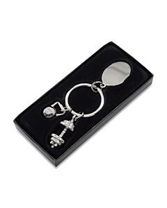 Brelok z motywem sportowym GymKey, srebrny