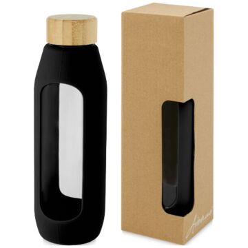 Tidan Butelka z borokrzemianowego szkła o pojemności 600 ml z silikonowym uchwytem-Biały