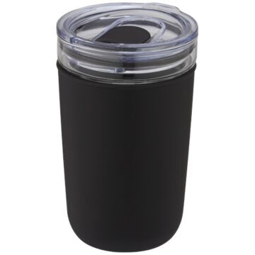 Szklany kubek Bello o pojemności 420 ml z zewnętrzną ścianką z plastiku z recyklingu-Biały