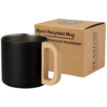 Bjorn 360 ml RCS certified recycled stainless steel mug with copper vacuum insulation-White