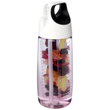 HydroFruit bidon o pojemności 700 ml z wieczkiem zaciskowym i możliwością przyrządzania wody smakowej wykonany wykonany z two-Biały przezroczysty