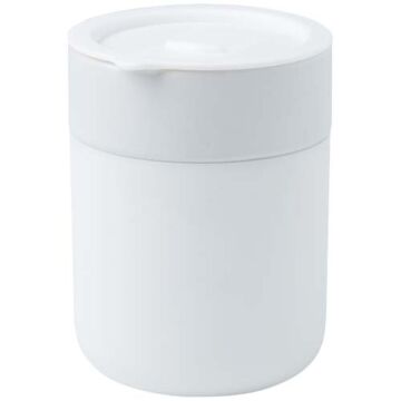 Java kubek ceramiczny z silikonową osłoną i plastikową pokrywką 330 ml-Biały
