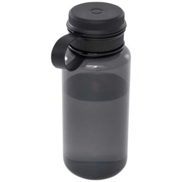 Butelka sportowa Ryder z materiału RPET, z certyfikatem RCS, o pojemności 900 ml, z wielofunkcyjną zakrętką-Czarny