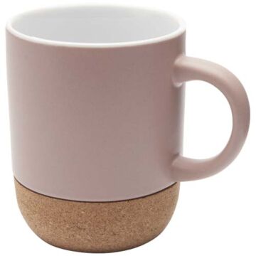 Billie kubek ceramiczny o pojemności 300 ml z detalami z korka i matowym wykończeniem-Dusty Pink
