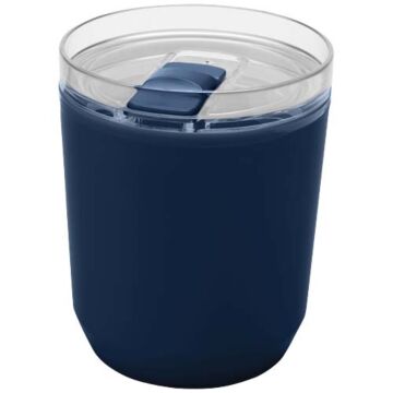 Hudson kubek z podwójnymi ściankami o pojemności 180 ml wykonany z tworzyw sztucznych pochodzących z recyklingu-Granatowy