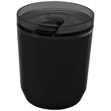 Hudson kubek z podwójnymi ściankami o pojemności 180 ml wykonany z tworzyw sztucznych pochodzących z recyklingu-Czarny