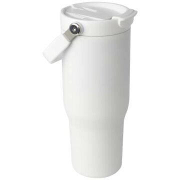 Kubek Bronx o pojemności 900 ml, z izolacją próżniową, wykonany ze recyklingowanej stali nierdzewnej z certyfikatem RCS i z miedzi, z wielofukncyjną zakrętką-Biały