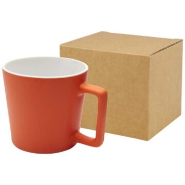 Cali Kubek ceramiczny o pojemności 370 ml z matowym wykończeniem-Pomarańczowy