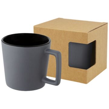 Cali 370 ml ceramic mug with matt finish-White