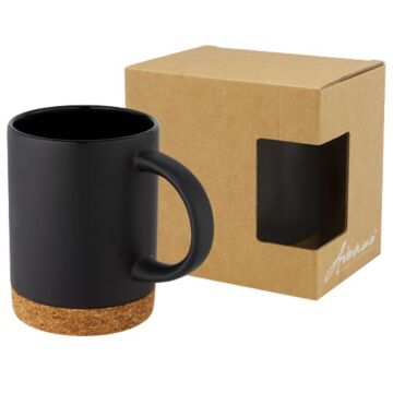 Neiva 425 ml ceramic mug with cork base-White