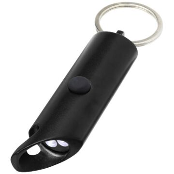 Flare RCS recycled aluminium IPX LED light and bottle opener with keychain-Red
