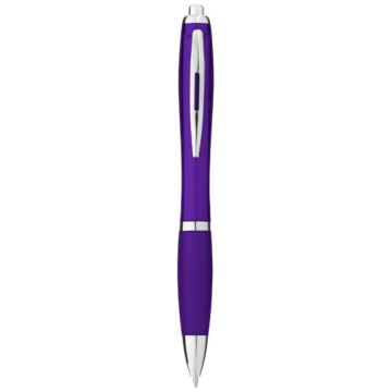 Nash ballpoint pen with coloured barrel and grip-White