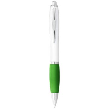 Nash ballpoint pen white barrel and coloured grip-White