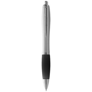 Nash ballpoint pen silver barrel and coloured grip-Grey