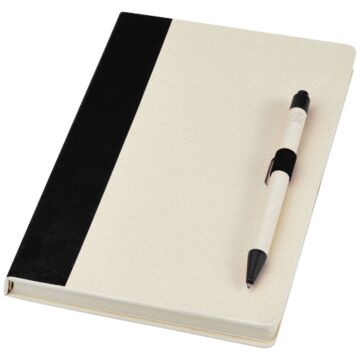 Dairy Dream A5 size reference recycled milk cartons notebook and ballpoint pen set-White