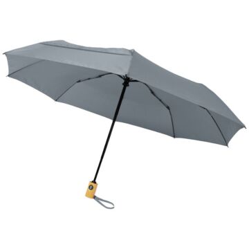 Składany, automatycznie otwierany-zamykany parasol Bo 21” wykonany z plastiku PET z recyklingu-czarny