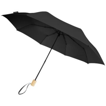 Składany wiatroodporny parasol 51 cm z PET z recyklingu Birgit-Biały