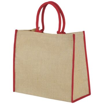 Harry coloured edge jute tote bag 25L-Natural