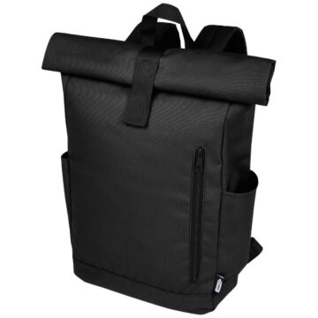Byron plecak na laptopa 15,6 cala z tworzywa RPET z certyfikatem GRS z zawijanym zamknięciem, 18 l-Czerwony