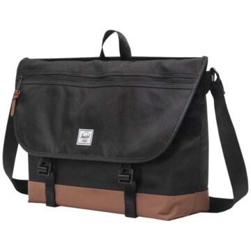 Herschel Cove torba listonoszka z recyklingu o pojemności 22,5 l-Czarny