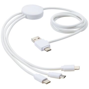 Pure kabel do ładowania 5-w-1 z dodatkiem antybakteryjnym-Biały