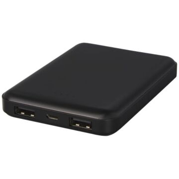 Gleam ultra cienki, podświetlany powerbank o pojemności 5000 mAh -czarny