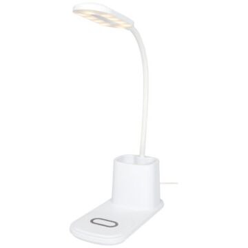 Bright lampa biurkowa i organizer z ładowarką bezprzewodową-Biały