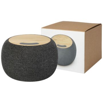 Ecofiber głośnik Bluetooth® z bambusa-RPET i bezprzewodowa ładowarka indukcyjna-Piasek pustyni