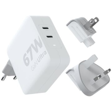 Xtorm XVC2067 GaNUltra ładowarka podróżna o mocy 67 W z kablem USB-C PD 100 W-Biały