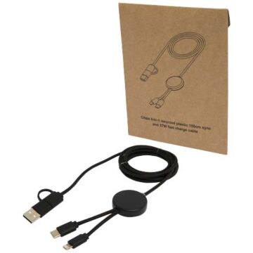 Citala kabel do synchronizacji danych i szybkiego ładowania 5 w 1 27 W o długości 150 cm z tworzyw sztucznych pochodzących z recyklingu-Czarny