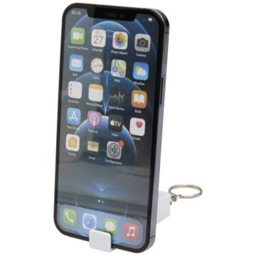 Aggia podstawka pod telefon z bambusa z zabawką sensoryczną z tworzyw sztucznych pochodzących z recyklingu-Biały