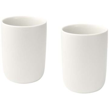 Male kubki ceramiczne o pojemności 350 ml - zestaw 2 sztuk-Biały