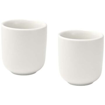 Male filiżanki ceramiczne do espresso o pojemności 90 ml - zestaw 2 sztuk-Biały