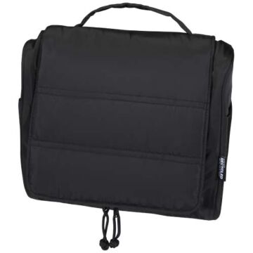 Puffer kosmetyczka na pasku o pojemności 8 l z recyklingu z certyfikatem GRS-Czarny