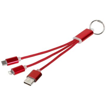 Kabel do ładowania 3w1 Metal z kółkiem na klucze-czarny