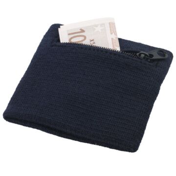 Brisky performance wristband with zippered pocket-Black