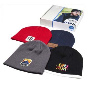 Pudełko z czapkami typu beanie-Biały