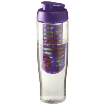 Bidon H2O Tempo® o pojemności 700 ml z wieczkiem zaciskowym zmożliwością przyrządzania wody smakowej-Biały
