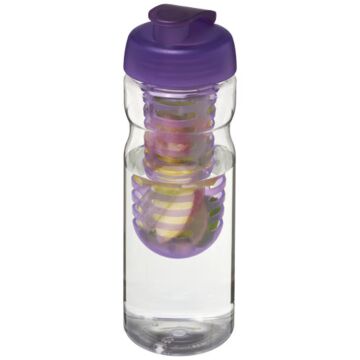 Bidon H2O Base® z wieczkiem na zacisk o pojemności 650 ml zmożliwością przyrządzania wody smakowej-Biały