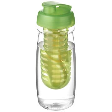Bidon H2O Pulse® o pojemności 600 ml z wieczkiem zaciskowym zmożliwością przyrządzania wody smakowej-niebieski