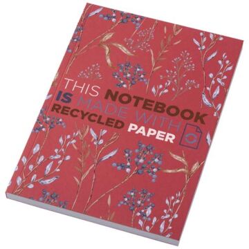 Notatnik A5 Novella Austen z miękkiej okładki z recyklingu, 100 kartek-Czerwony